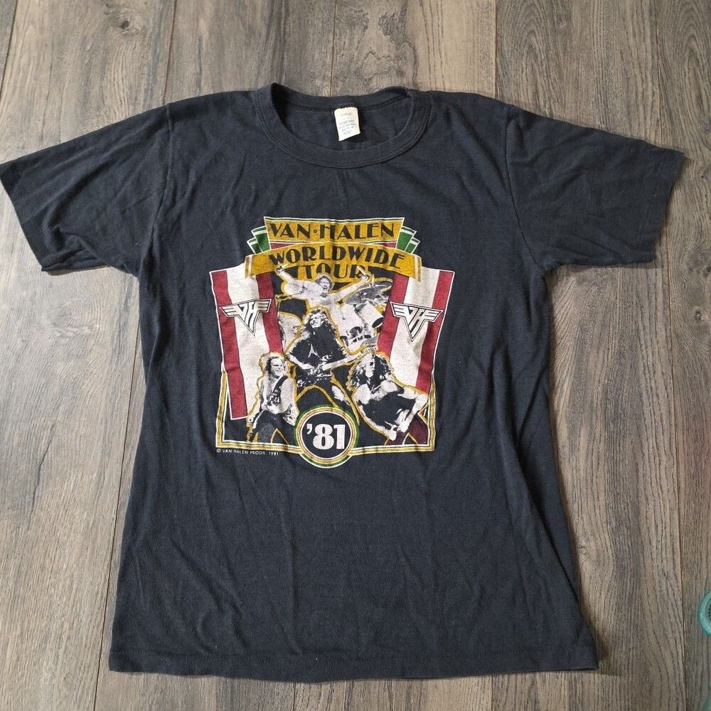 Van Halen Concert Shirt L 1981 World Tour Band Single Stitch Ogininal